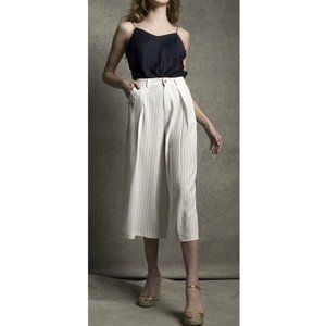 ASOS Beige Striped Wide Leg Pant